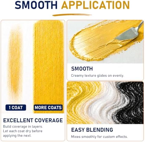 GOTIDEAL Shiny Metallic Gold Acrylic Paint, Gold Leaf Paint (500ml/16.9oz)
