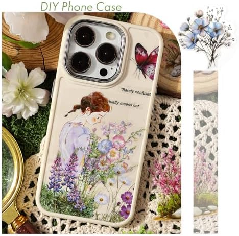 Transparent Flower Stickers for Scrapbooking - 240 Pcs Aesthetic Botanical & Floral Stickers for Scrapbook Supplies, Junk Journal Supplies, Card Making and DIY Craft