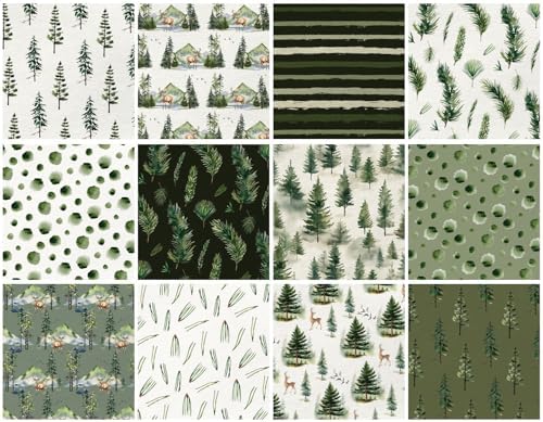 12inch Christmas Scrapbook Paper Forest Animals Patterned Paper,Double-sided Elk Deer Hedgehog Green Leaves Scrapbook Papers,DIY Decopodge Papers, Journal Scrapbooking Supplies, Card Making Supplies .