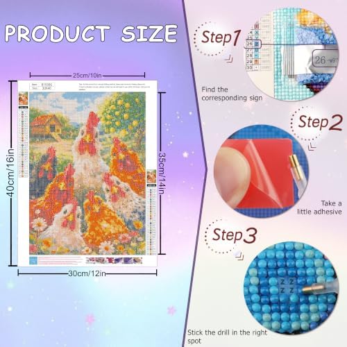 Vesmiral 3 Pack Diamond Art Kits for Adults 12x16inch