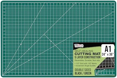 U.S. Art Supply 24"x36" Self-Healing Cutting Mat 5-Ply Green/Black