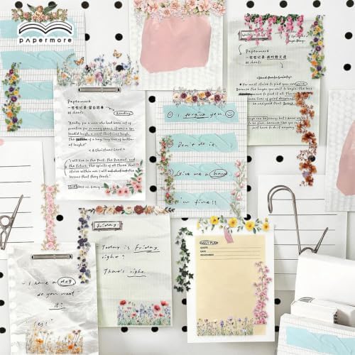 50PCS Transparent Natural Flower Scrapbook Stickers | Flower Aesthetic Scrapbook Supplies for Journaling, DIY Crafts, Planners, Water Bottle, Card Making,Junk