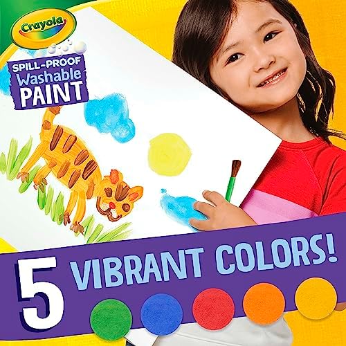 Crayola Spill Proof Paint Set Washable Paint Set for Kids, Arts & Crafts