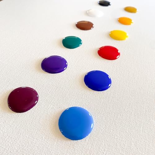 milo Acrylic Paint Set, 12 Primary Colors, 16 oz Bottles, Semi-Gloss
