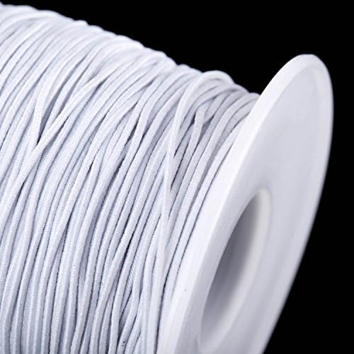 Senkary 0.8 mm White Elastic String Cord Stretchy Bracelet String Beading Thread for Jewelry Making and Bracelet Making, 109 Yards