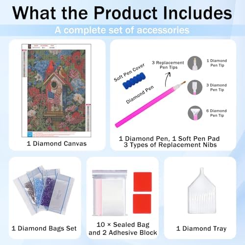 XTCIXAL Diamond Art Kits for Adults, Cardinal Diamond Painting, 12x16 Inch