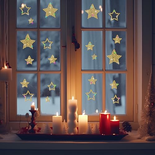 Epakh 84 Glitter Bling Rhinestone Sticker, Star, Gold