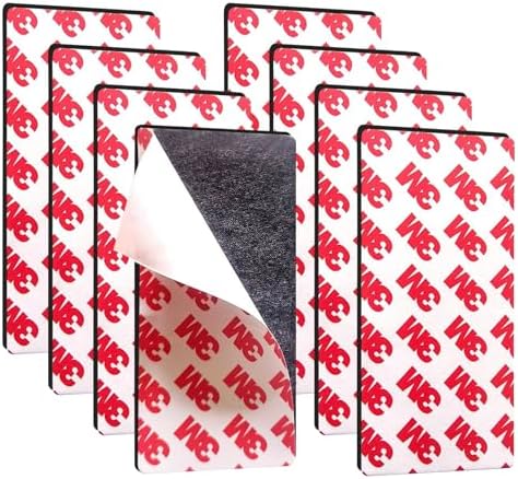 Thaibear Magnetic Strips, Flexible Magnet Strips with Adhesive Backing (8 Pack, 4" x 2") Strong Adhesive Magnetic Tape for DIY, Crafts, Fridge - Sticky Magnet Tape Strip for Wall