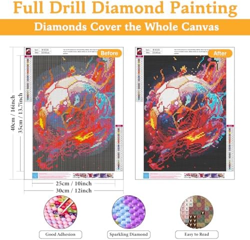 Diamond Art Kits for Adults & Beginners, Soccer Diamond Painting Kit