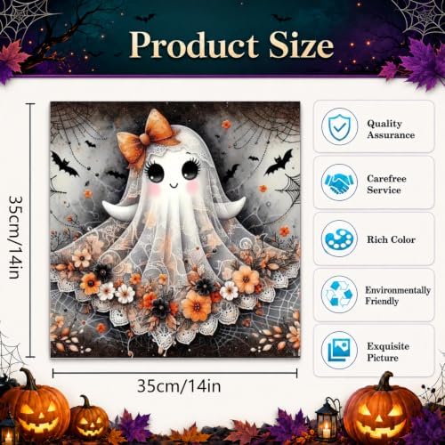 Halloween Paint by Numbers Kit for Adults,DIY Paint by Number 14x14 inch