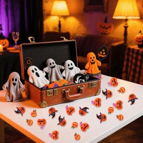 Lyreh 210pcs Mini Resin Halloween Pumpkins, Small Resin Pumpkins