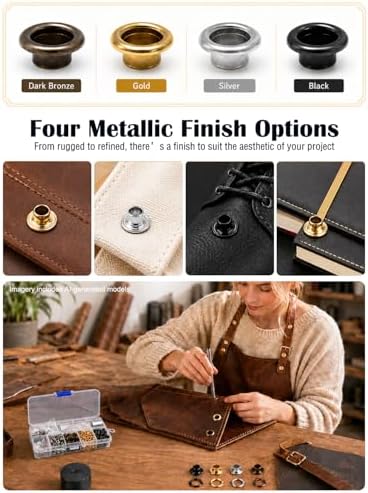 Moofey 3mm Leather Grommet Kit, 420 PCS Eyelets and Grommets with 3 Tools