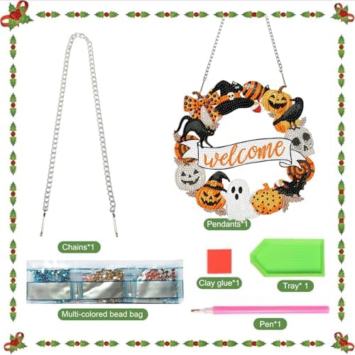 Halloween Hanging Diamond Art Kits for Adult Diamond Painting Kit Pendant