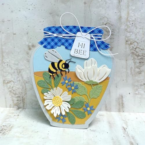 Honey Jar Metal Cutting Die for Scrapbooking, Die Cuts for Card Making, Metal Stencils Scrapbooking DIY Tool, Cut Stencils for DIY Scrapbook Photo Album Decor