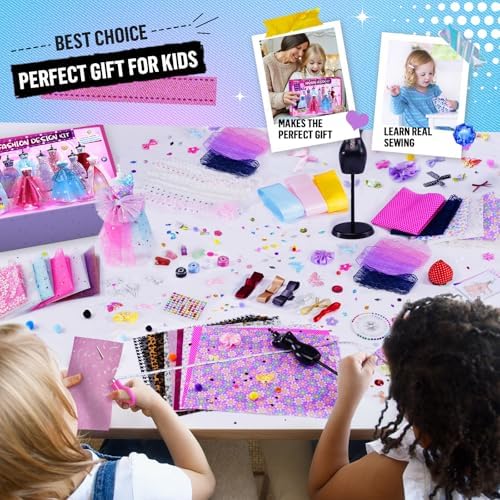 Fashion Designer Kits for Girls with 6 Mannequins, 800+ Crafts Kit for Kids