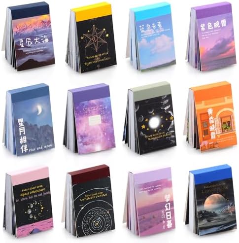 600 Pieces Washi Sticker Set, 12 Set Scrapbooking Diary Planner Album Diary Notebook, Scrapbooking Sticker Journaling Supplies for DIY Arts and Crafts Card Making Laptop Decoration