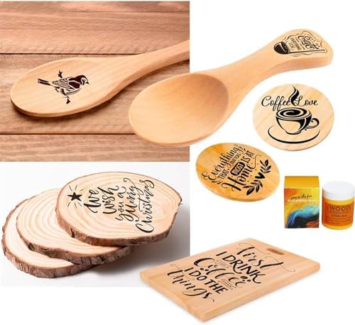 JAJADO 3 Jars Wood Burning Paste with 2 Squeegee, 4 OZ Wood Burning Gel Etching Cream Heat Activated Paste for Craft Wood Slice, Denim, Canavas, Wood Burning Marker Pen DIY Art Craft Tool
