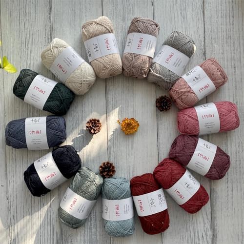 Cotton, Bamboo,Linen Blended Yarn 2 Skeins 50g/1.76oz- 09 Purple