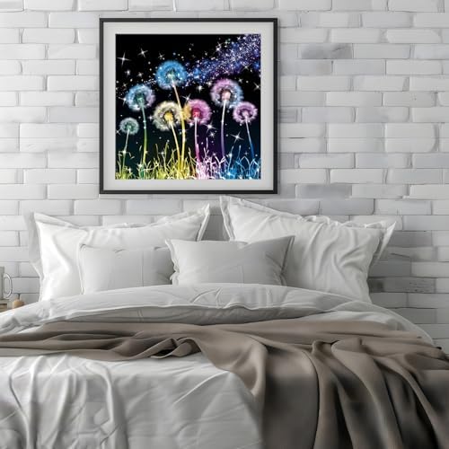 Acelii Diamond Painting Kits for Adults Beginners, Dandelion Gem Painting, 5D Diamond Art Painting for Adults, Gem Art Kits for Adults, Paint by Diamonds DIY Wall Decor Gift13.78X13.78Inch