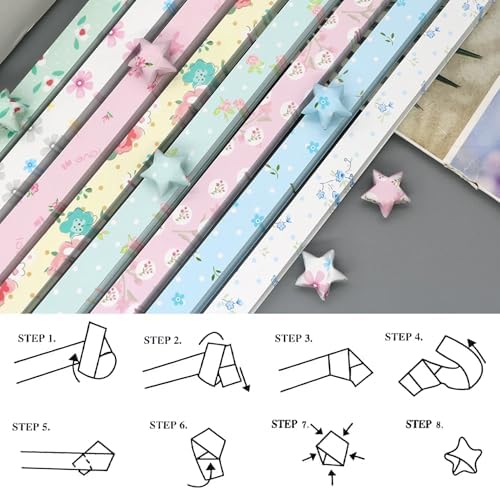 520 Sheets Star Paper Strips, Colorful Origami Lucky Star Paper for DIY Hand Crafts, Cute Artistic Creativity Folding Strips for Diary Recording, Home Decoration & School Project