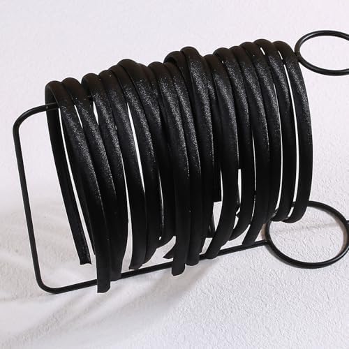 50Pcs Black Thin Satin Non Slip Headbands Fabric Hair Bands Women
