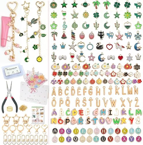 460PCS Keychain Kit, Rich Enamel Themes, Greeting Cards Included, Beginner