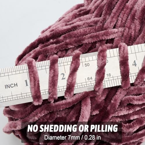 Soft Velvet Chenille Yarn for Crocheting, Super Bulky Yarn for Blankets