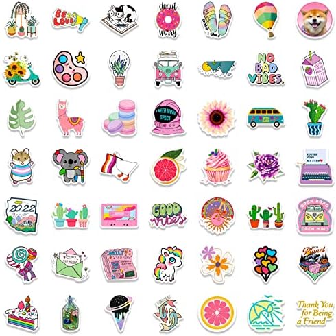 DothRayan Art Stickers for Kids Teens Adults, 100 Pcs Cute Aesthetic Vinyl Waterproof Stickers for Water Bottle, Laptop, Phone
