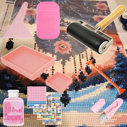 XEUZK All-Inclusive Diamond Art Accessories Kit with A3 DiamondPainting Light Pad Kit, Light Board for Painting Accessories, Bead Organizers & 5D Painting Tools Set for Full Drill & Partial Drill Art