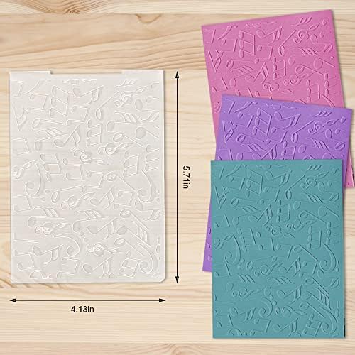 Music Notes Plastic Embossing Folders for Card Making Background Scrapbooking Plastic Template Photo Album Card Paper Handmade DIY Craft Decoration Template Molds