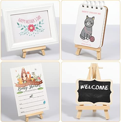 Yalikop 40 Pack 5 Inch Mini Wood Easel Stand Mini Wood Display Easel Wooden Tripod Holder Stand for Painting Portable Canvas Photo Picture Sign Displaying Small Business Cards Artist Phone Wedding