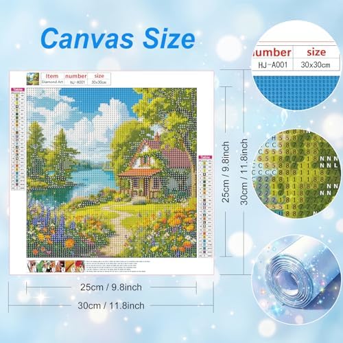 HvasJing Link Diamond Painting Kit for Adults, Lake House Diamond Art Kit