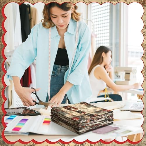 HunnmingRe 20 Pcs 10''x10'' Vintage Red Christmas Quilting Fabric Square Bundle Snowman Precuts Quiltted Fabric Santa Nutcracker Printed Patchwork Supplies for Winter Xmas Patchwork DIY Sewing Craft