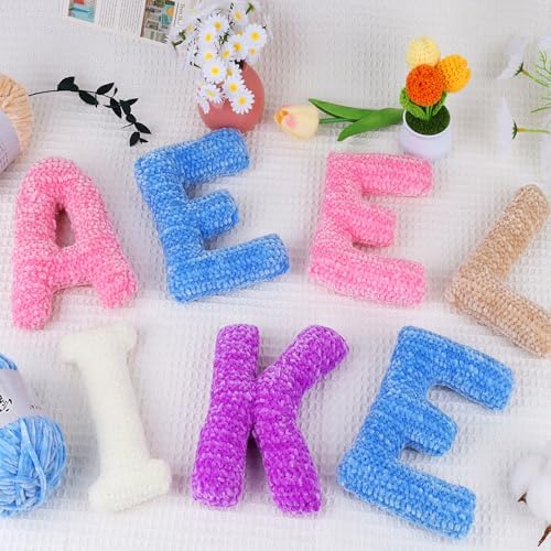 Aeelike 3 Pack Chenille Yarn,Soft Polyester,Each 100g/10.5oz 197yds,SkyBlue
