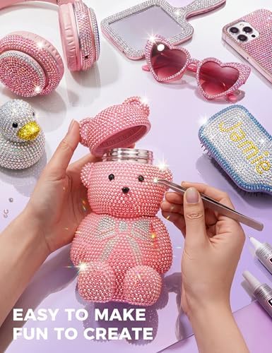 Flatback Rhinestones for Bedazzling Kit with Glue, for Nail Gems and Charms