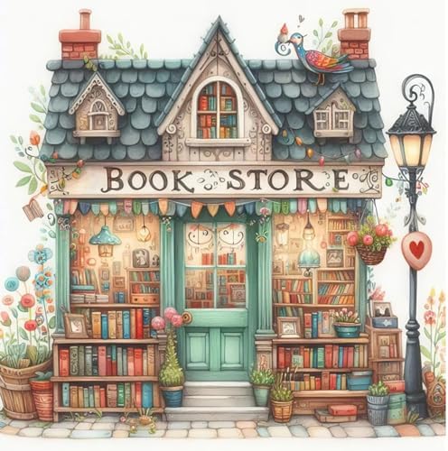 EIBEILI Diamond Art Kits for Adults-Book Store Diamond Painting Wall Art