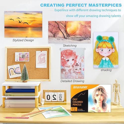 LBW 72 Skin Tone Colored Pencils for Adult Coloring Pencils, Oil Based Soft Core Professional Color Pencils Set for Artists Beginners Drawing Coloring