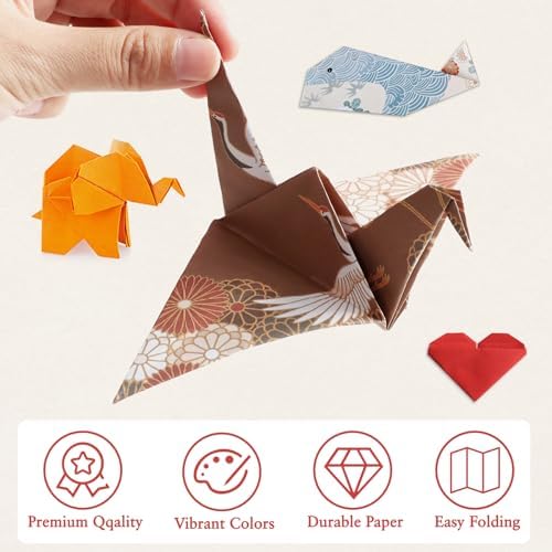 Pigipigi Kids 360 Pcs Origami Paper Kit,Arts and Crafts for Kids Ages 5-12 | Beginners Origami Kit,Step-by-Step Guiding Book, DIY Craft Birthday Gift for Boys Girls ages 5-12