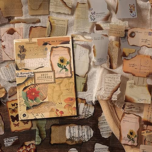 Junk Journal Stickers for Scrapbooking, 120Pcs Retro Flower Butterfly Nature Poem Stamp Letter Decorative Stickers for Scrapbook, DIY Crafts Album Phone Cases Laptops Calendars Notebook (Poem)