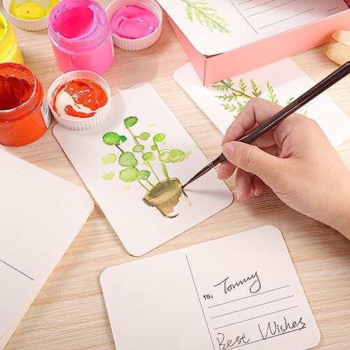 Prudiut Watercolor Postcards 4x6, 48 Sheets, 140Lb/300Gsm Cotton