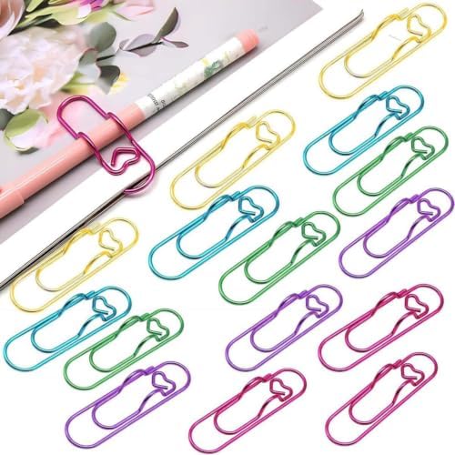 15PCS Paper Clip Pen Holder for Notebook, Metal Pen Clip Holder
