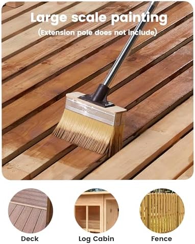 Voomey 7.5in Deck Stain Brush Applicator Set for Wood Decks Walls & Fences