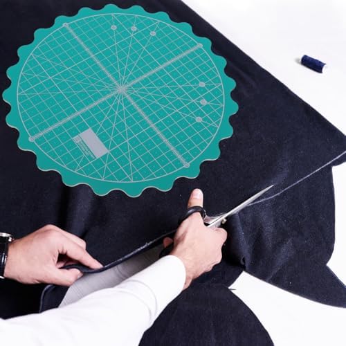 IMIKEYA 360 Rotating Self-Healing Cutting Mat 20cm/8" Precision Fabric Cutting Board for Sewing, Quilting, Crafts Projects, Durable Surface