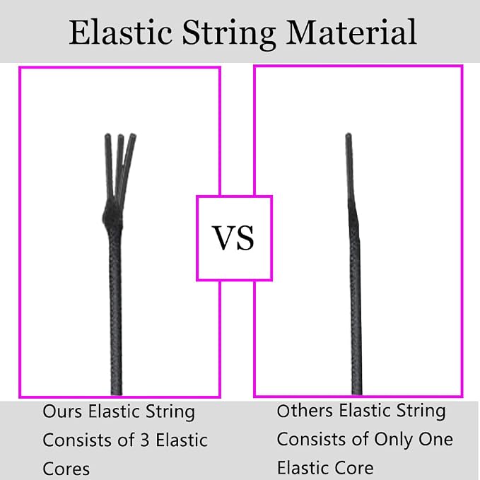 LUSTEMBER Stretchy String for Bracelets, 2 Rolls 1 mm Sturdy Elastic String Elastic Cord for Jewelry Making, Necklaces, Beading (Black)