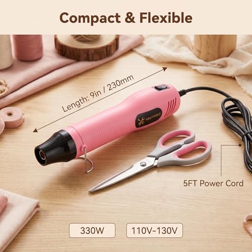Mini Heat Gun 2 Temperature Settings 482°F/662°F Fast Heating Tool 5FT Cord