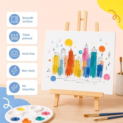 Canvas Boards for Painting 4 Pack 8x10 Inch Blank Canvas Panels