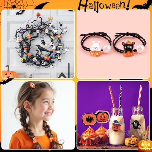 60Pcs Halloween Flatback Resin Charms for Slime Crafts Phone Cases