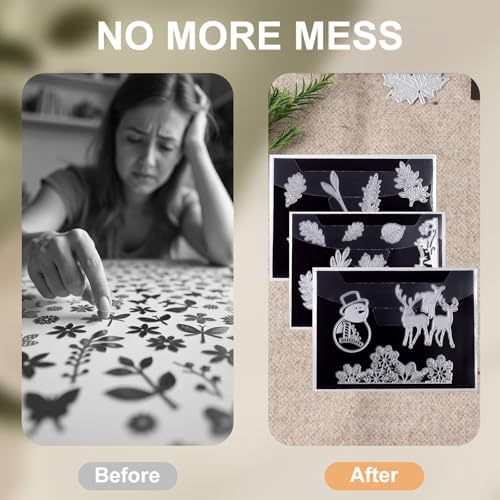 KKJCXY 160pcs Die Cut Storage, Magnetic Sheets for Dies, 80 Sheets +80 Bags