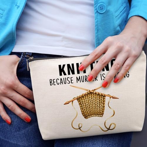 Funny Knitting Bag Crochet Gifts for Crochet Lovers Accessories and Gadgets Knitting Gifts Christmas Retirement Friendship Fun Gift Funny Birthday Gifts for Women Friends Sister Mom Travel Bag