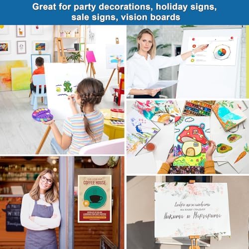 100 Pcs 12" x 18" Poster Board White Poster Board Paper Bulk 250 GSM Thickness Vision Boards Smart PosterBoard for Drawing School Arts Craft Projects Presentations Scrapbooking Blank Graphic Display